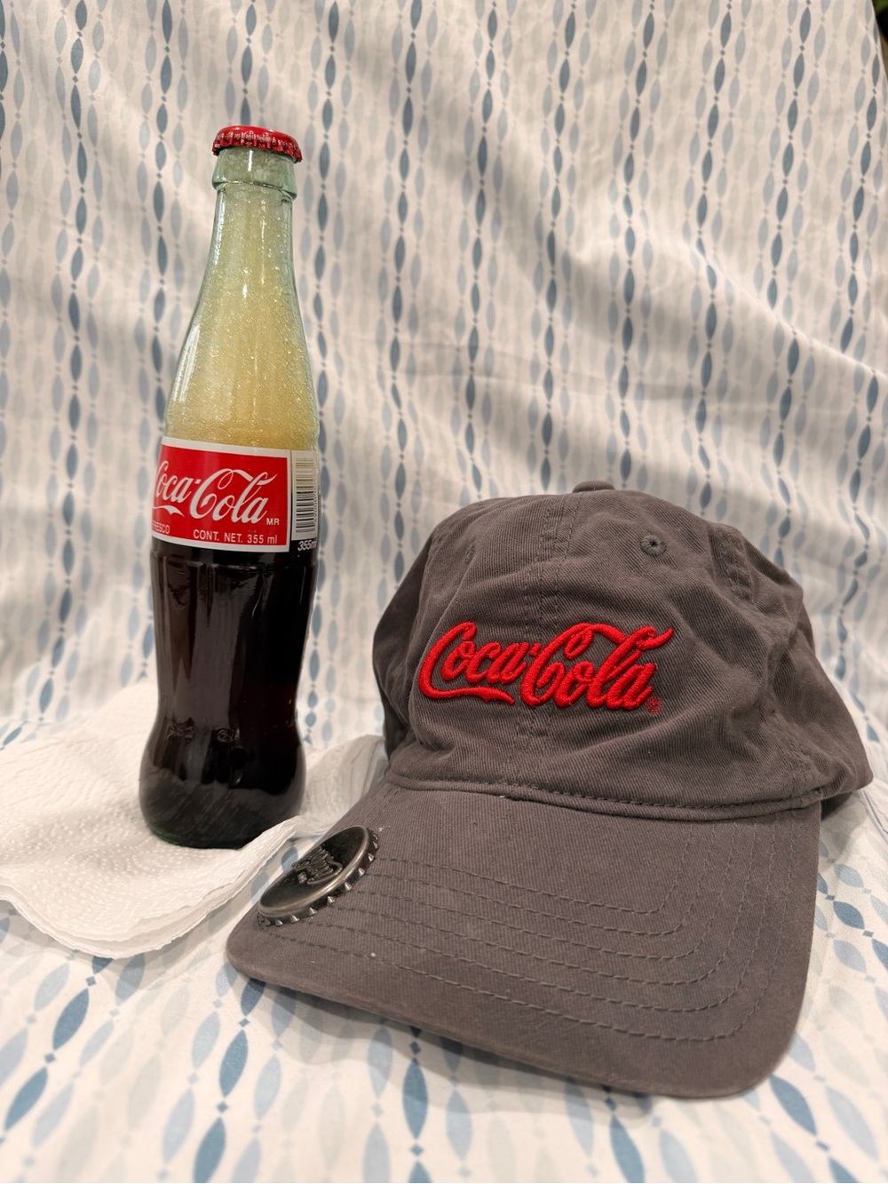Coca Cola Gray Baseball Cap with Red Embroidered Logo